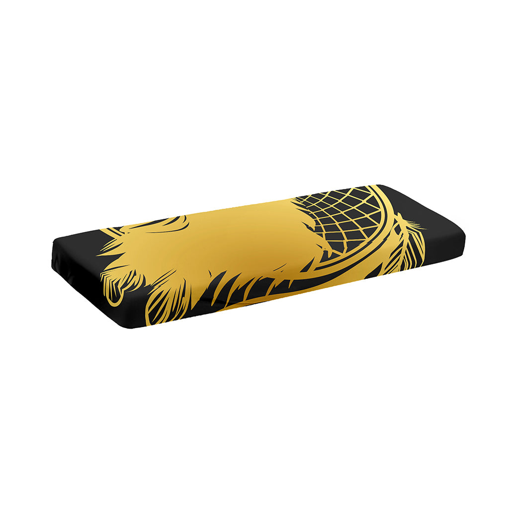 Golden Bohemian Howling Wolf Print Piano Keyboard Cover