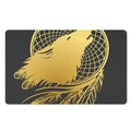 Golden Bohemian Howling Wolf Print Polyester Doormat