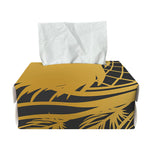 Golden Bohemian Howling Wolf Print Rectangle Tissue Box Cover