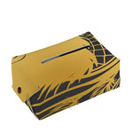 Golden Bohemian Howling Wolf Print Rectangle Tissue Box Cover
