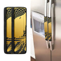 Golden Bohemian Howling Wolf Print Refrigerator Handle Covers