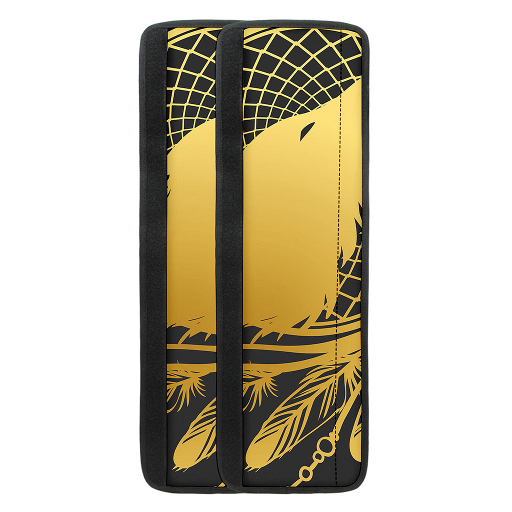 Golden Bohemian Howling Wolf Print Refrigerator Handle Covers