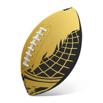 Golden Bohemian Howling Wolf Print Rugby Ball