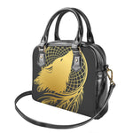 Golden Bohemian Howling Wolf Print Shoulder Handbag