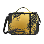 Golden Bohemian Howling Wolf Print Shoulder Strap Bible Bag