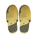 Golden Bohemian Howling Wolf Print Slippers