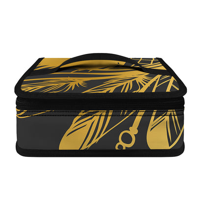 Golden Bohemian Howling Wolf Print Small Lunch Bag