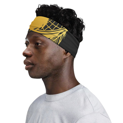 Golden Bohemian Howling Wolf Print Sports Headband