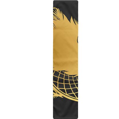Golden Bohemian Howling Wolf Print Table Runner