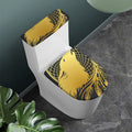Golden Bohemian Howling Wolf Print Toilet Lid And Tank Cover Set