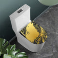 Golden Bohemian Howling Wolf Print Toilet Lid Cover
