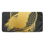 Golden Bohemian Howling Wolf Print Towel
