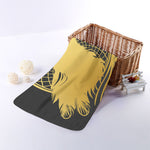 Golden Bohemian Howling Wolf Print Towel