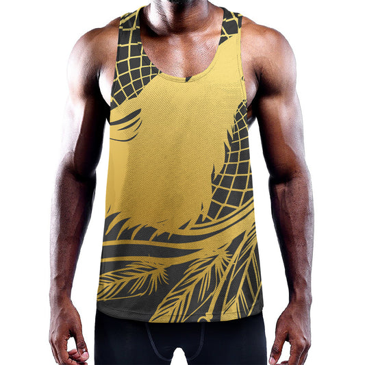Golden Bohemian Howling Wolf Print Training Tank Top