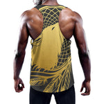 Golden Bohemian Howling Wolf Print Training Tank Top