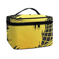 Golden Bohemian Howling Wolf Print Travel Makeup Bag