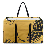 Golden Bohemian Howling Wolf Print Utility Tote Bag
