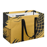 Golden Bohemian Howling Wolf Print Utility Tote Bag