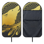 Golden Bohemian Howling Wolf Print Waterproof Car Seat Cover
