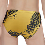 Golden Bohemian Howling Wolf Print Women's Panties