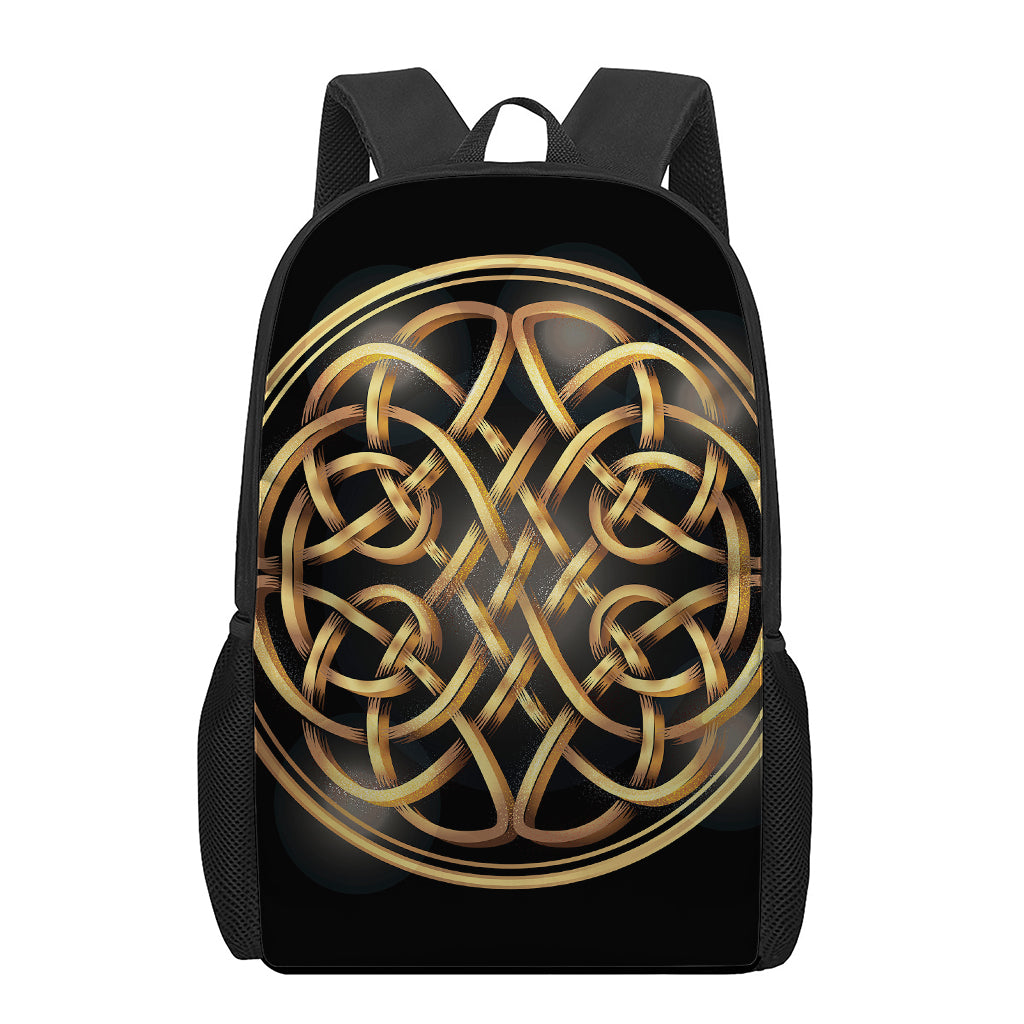 Golden Celtic Knot Print 17 Inch Backpack
