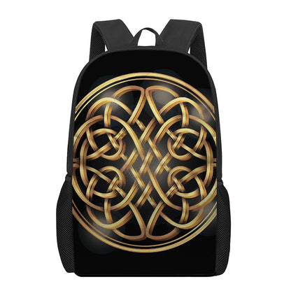 Golden Celtic Knot Print 17 Inch Backpack