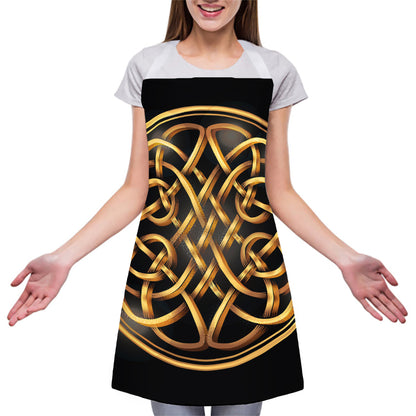 Golden Celtic Knot Print Adjustable Apron