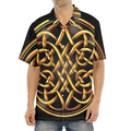 Golden Celtic Knot Print Aloha Shirt