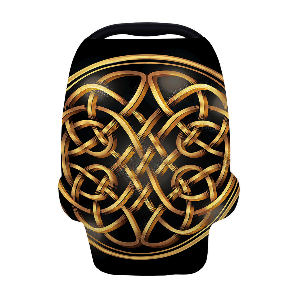 Golden Celtic Knot Print Baby Seat Cover