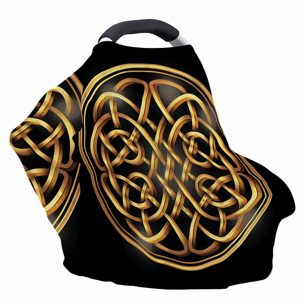 Golden Celtic Knot Print Baby Seat Cover