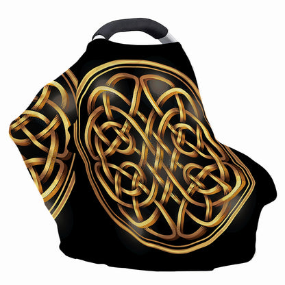 Golden Celtic Knot Print Baby Seat Cover