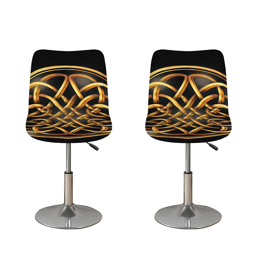 Golden Celtic Knot Print Bar Stool Covers