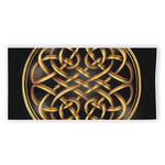 Golden Celtic Knot Print Beach Towel