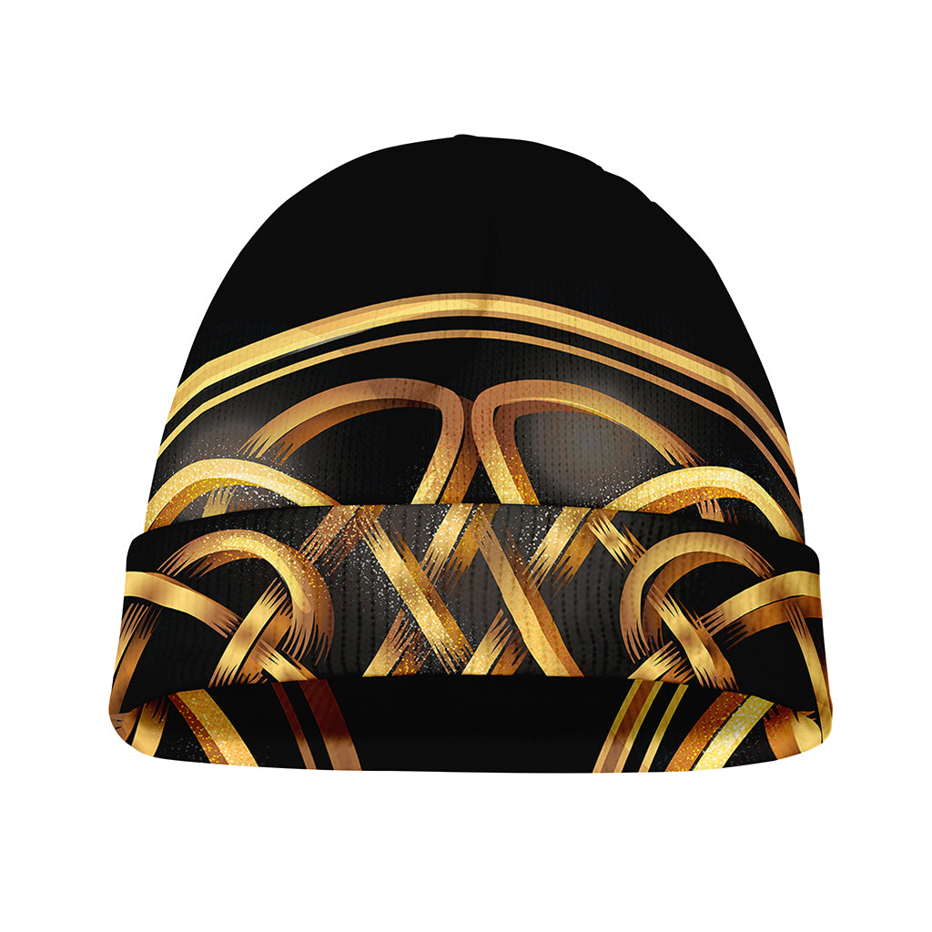Golden Celtic Knot Print Beanie