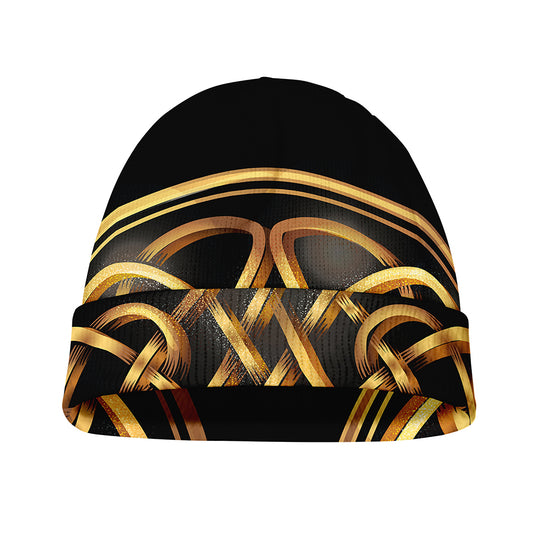 Golden Celtic Knot Print Beanie
