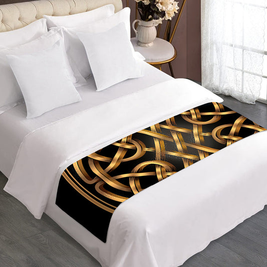 Golden Celtic Knot Print Bed Runner