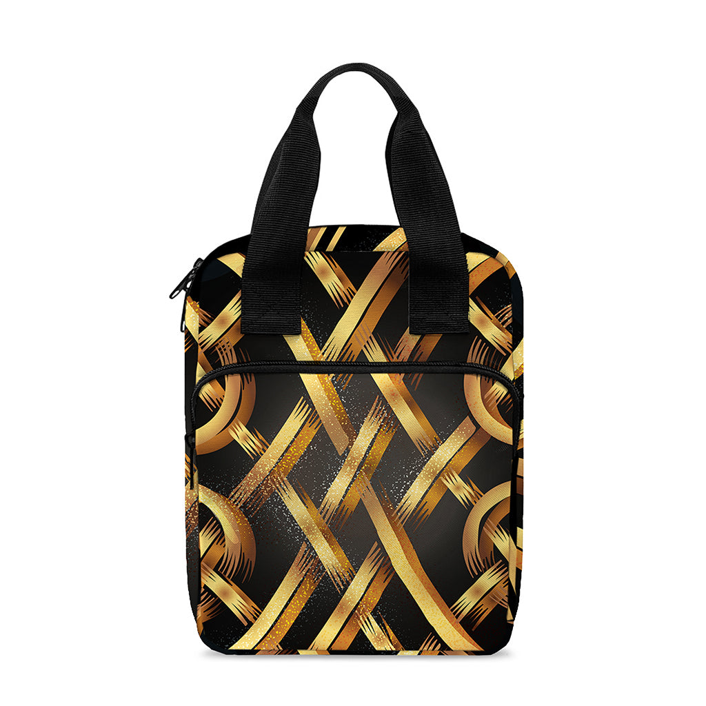 Golden Celtic Knot Print Bible Tote Bag