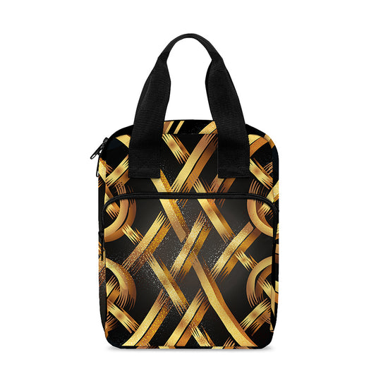 Golden Celtic Knot Print Bible Tote Bag