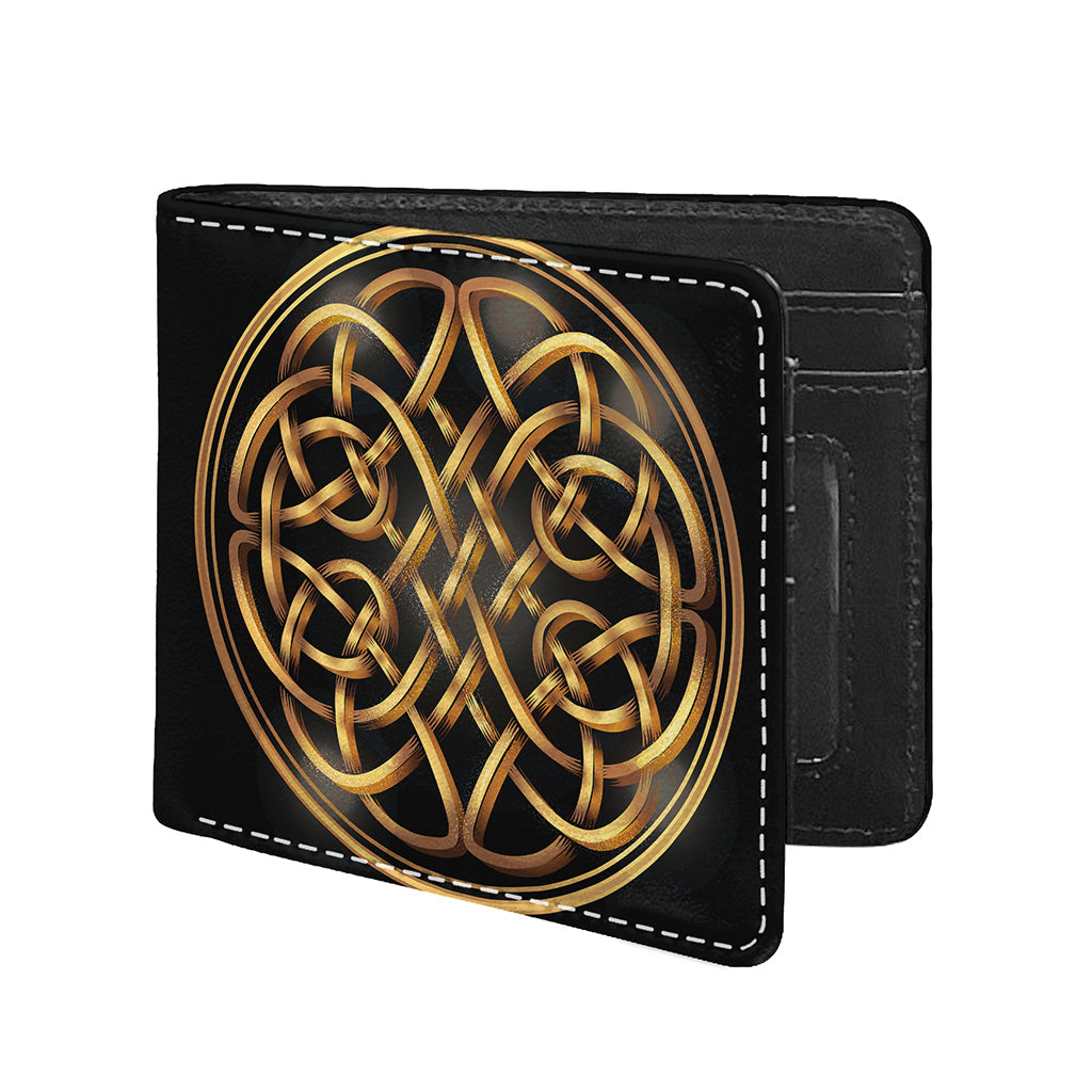 Golden Celtic Knot Print Bifold Wallet
