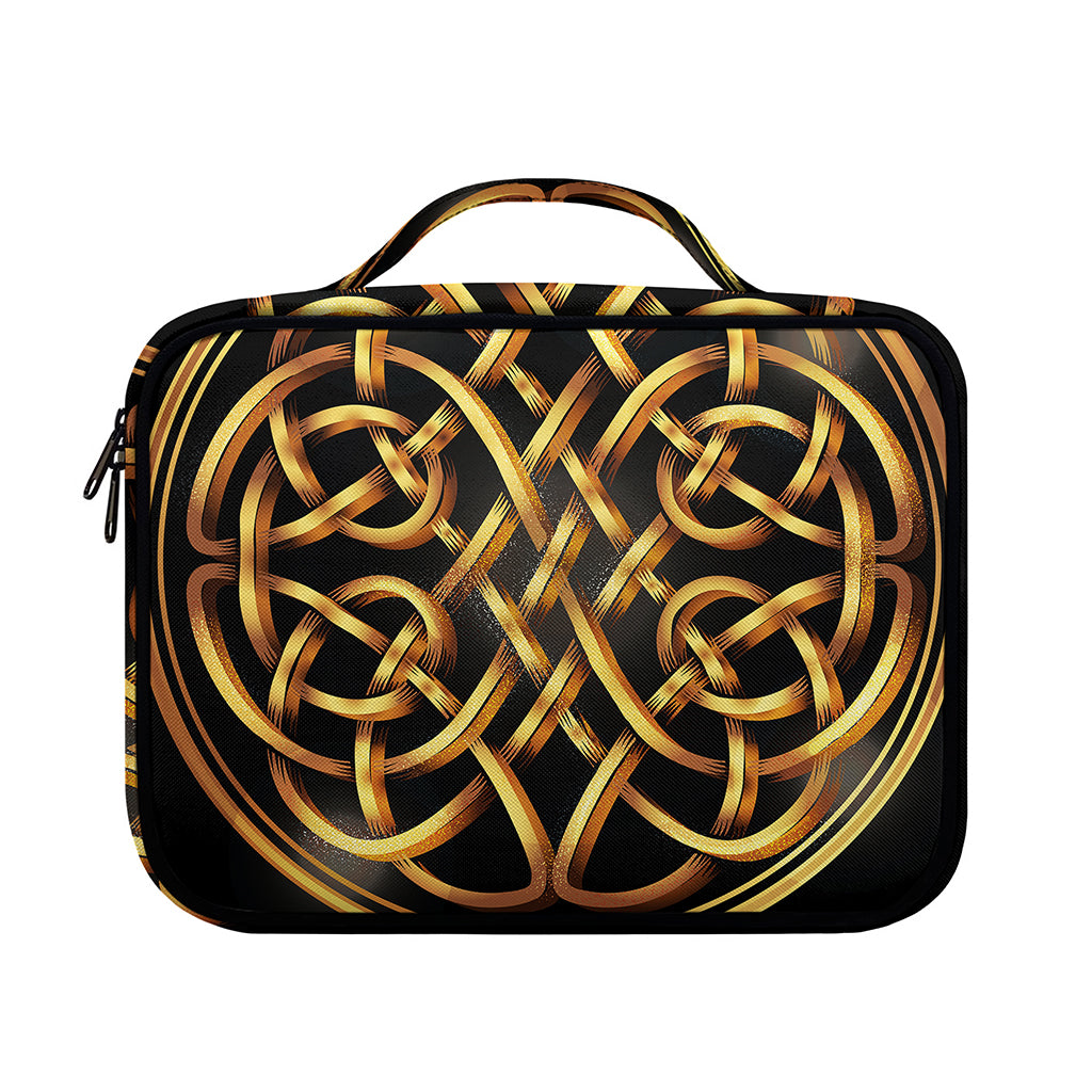 Golden Celtic Knot Print Briefcase Bible Bag