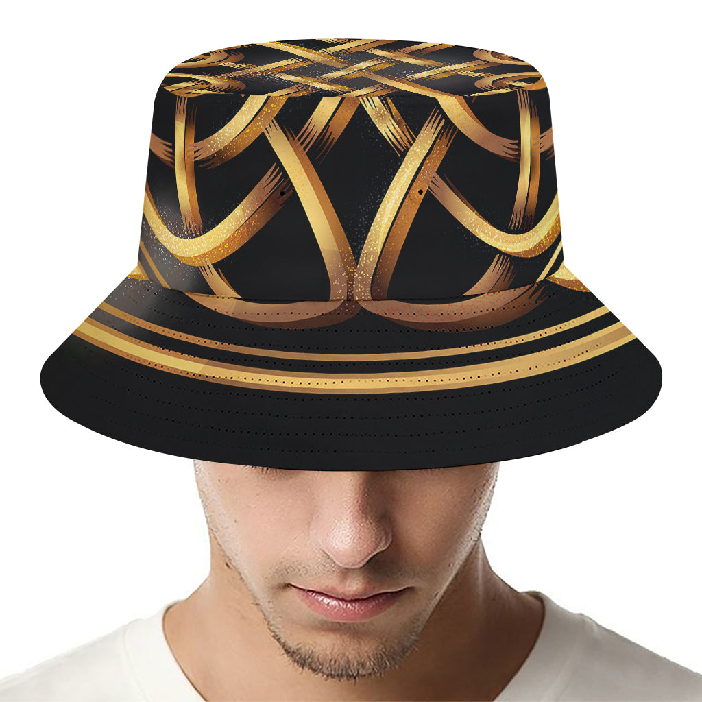 Golden Celtic Knot Print Bucket Hat