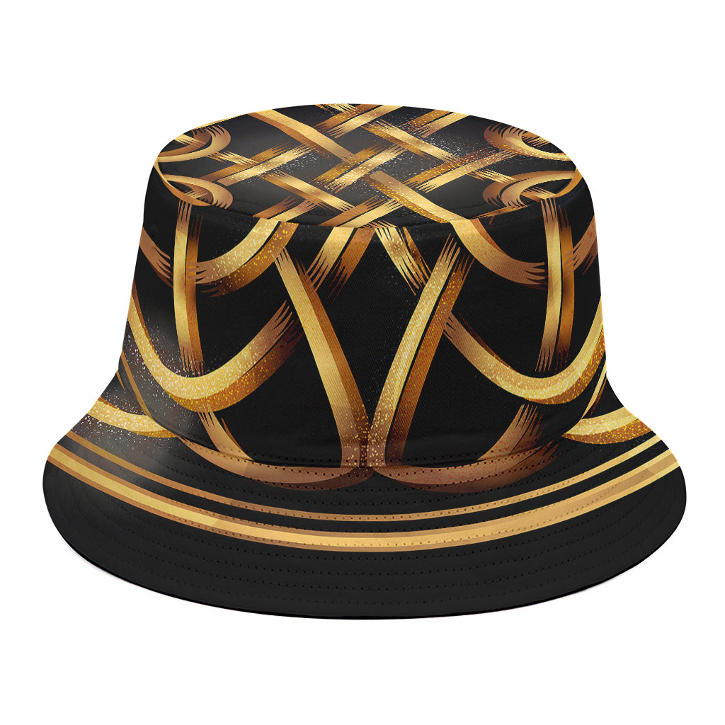 Golden Celtic Knot Print Bucket Hat