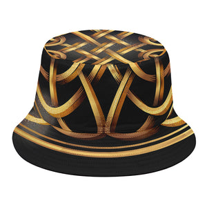 Golden Celtic Knot Print Bucket Hat