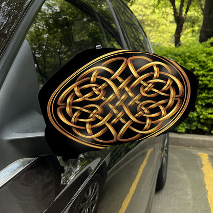 Golden Celtic Knot Print Car Side Mirror Covers