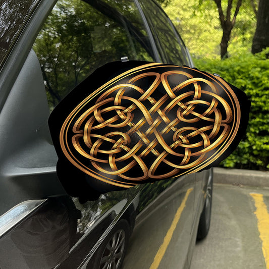 Golden Celtic Knot Print Car Side Mirror Covers