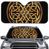 Golden Celtic Knot Print Car Windshield Sun Shade