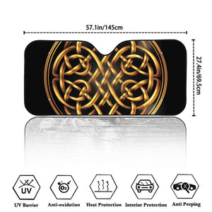 Golden Celtic Knot Print Car Windshield Sun Shade