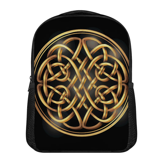 Golden Celtic Knot Print Casual Backpack