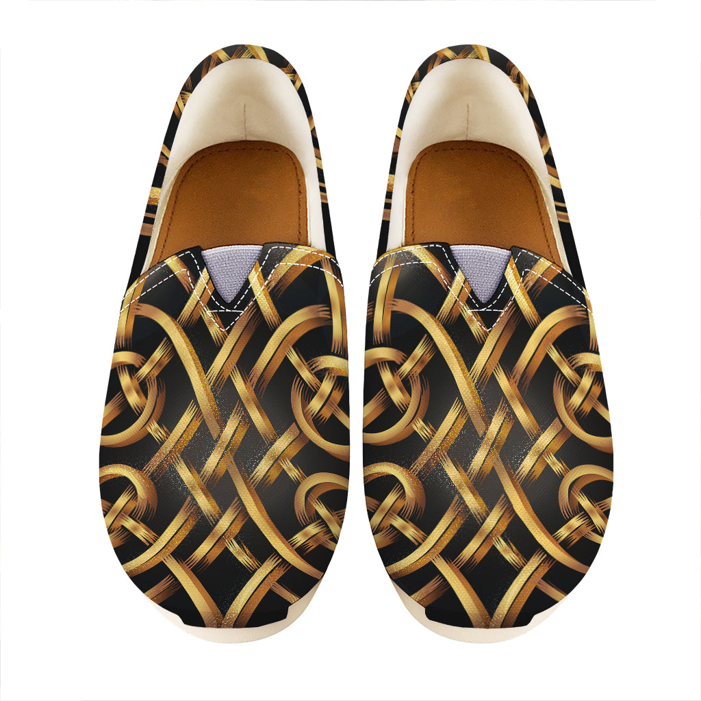 Golden Celtic Knot Print Casual Shoes