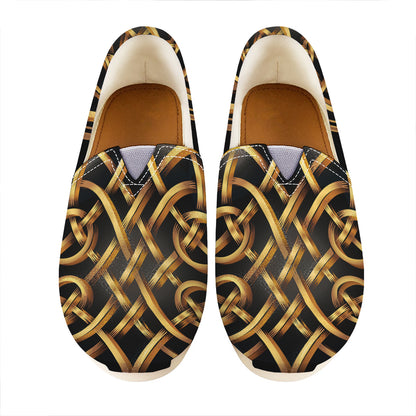 Golden Celtic Knot Print Casual Shoes